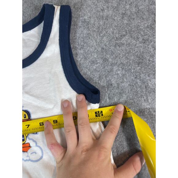 VINTAGE Wish Top Girls Small White Penguin Tank Ribbed Sleeveless Ringer Y2K - Picture 3 of 5